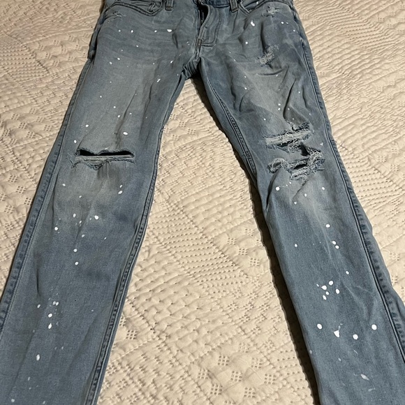 Hollister Other - Hollister Skinny Jeans Light wash  Advanced Stretch 32x32  Bleach splatter